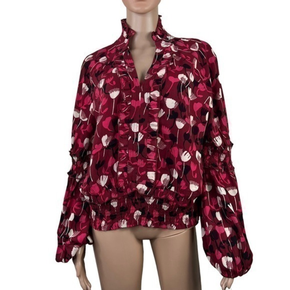 Cabi Corsage Women's Blouse red wine Size M